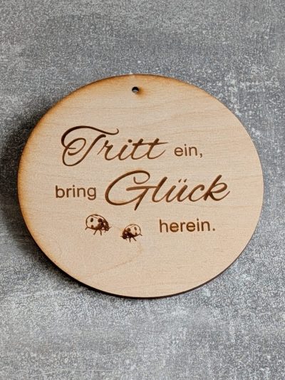 Türschild *bring Glück herein*