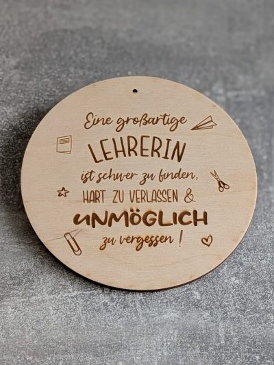 Türschild *großartige Lehrerin*