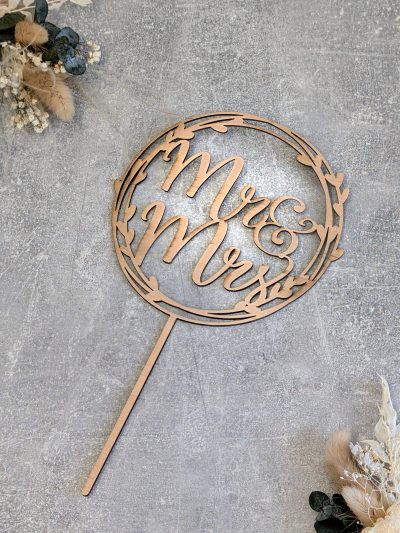 Cake Topper *Mr & Mrs* rund